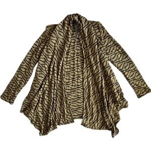 Karen T Designs Animal Print Open Front Cardigan Jacket Made in USA L